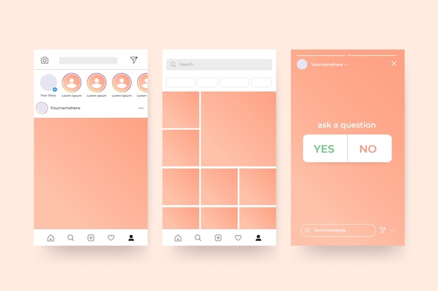 Free vector instagram profile interface template