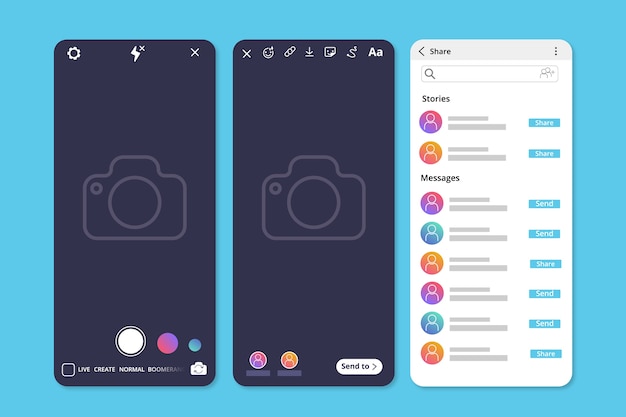 Free Vector instagram profile stories template