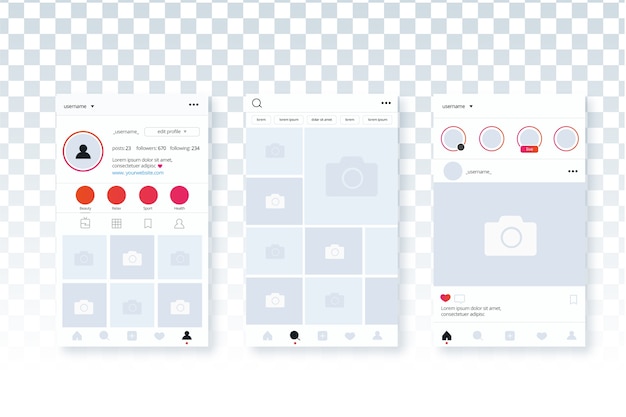 Free vector instagram stories interface template