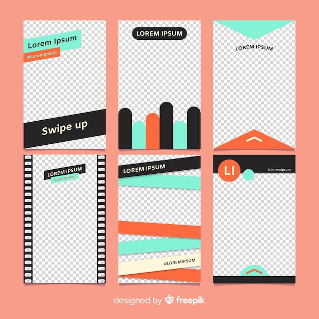 Free Vector instagram stories template