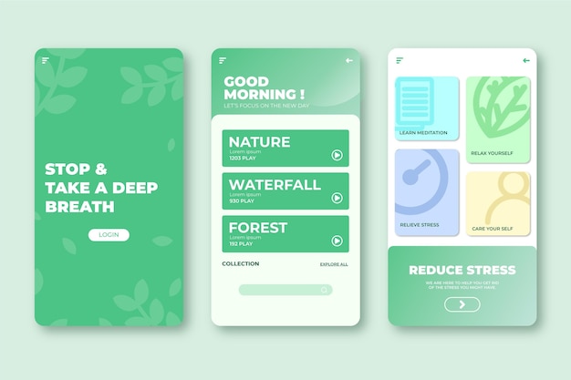 Free vector interface for meditation application