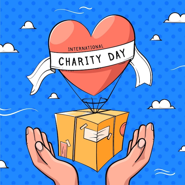 Free Vector international day of charity draw