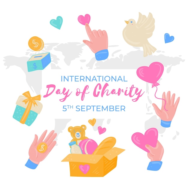 Free Vector international day of charity hand drawn style