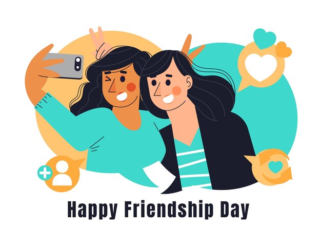 International friendship day illustration