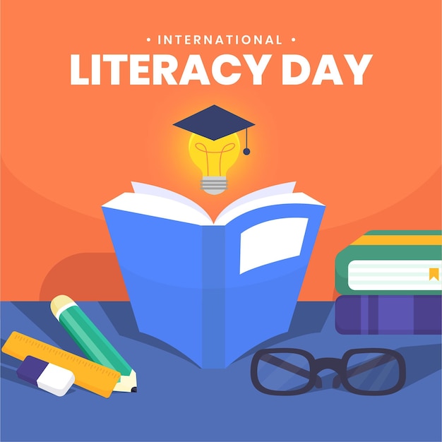 Free Vector international literacy day