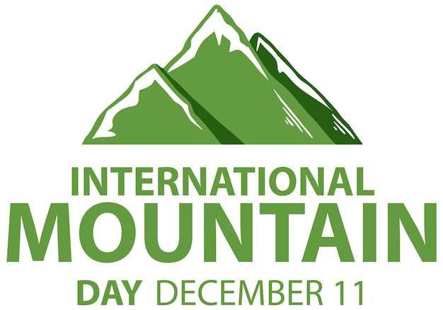 Free vector international mountain day text for poster design