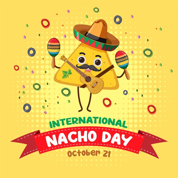 Free Vector international nacho day banner design