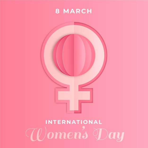 International women's day in paper style