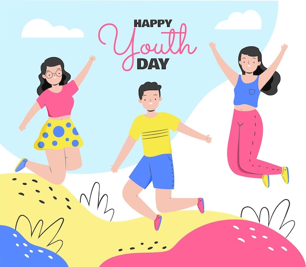 Free Vector international youth day illustration