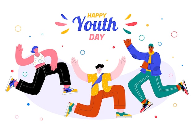 Free vector international youth day illustration