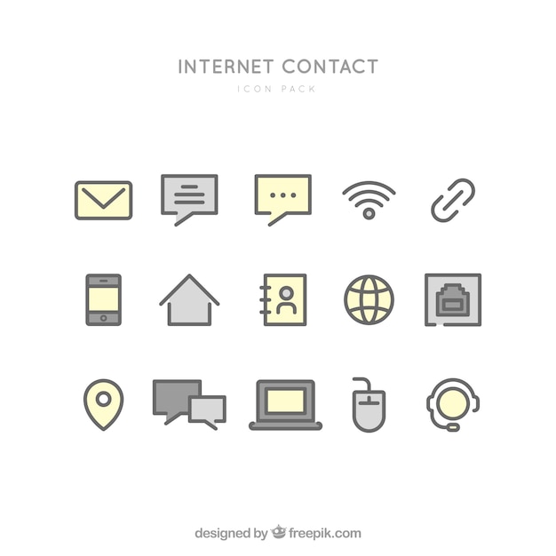 Free vector internet contact icons