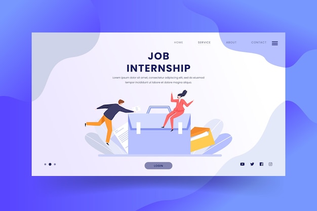 Free Vector internship job landing page