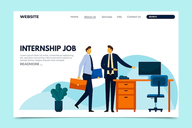 Free Vector internship job web template