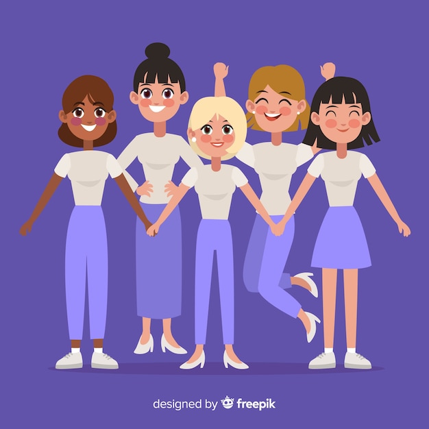 Free Vector interracial group of women