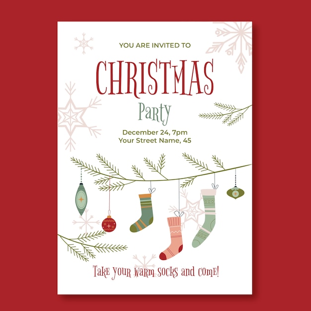 Invitation template for christmas season celebration