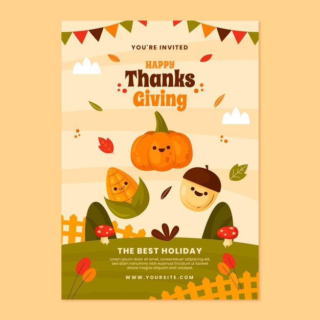 Invitation template for thanksgiving celebration