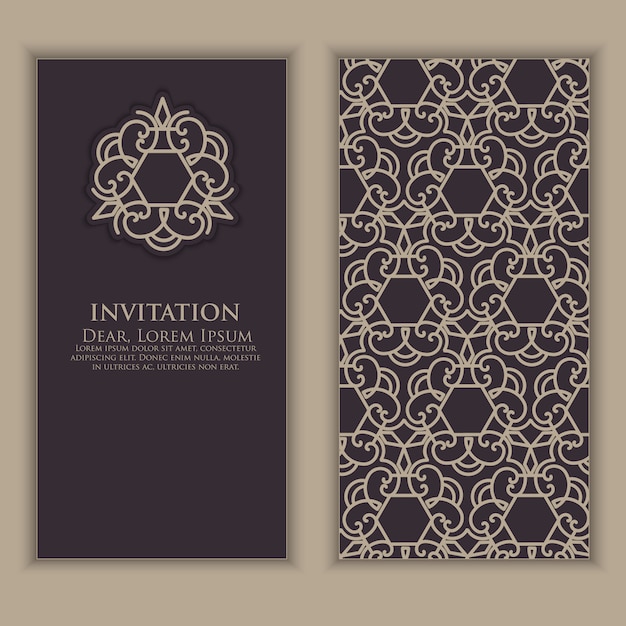 invitation template with arabic decorative elements