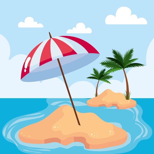 Island and umbrella