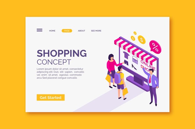 Ismoetric shopping online landing page template