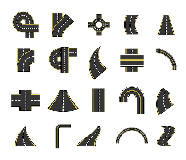 Free vector isolated street icon set