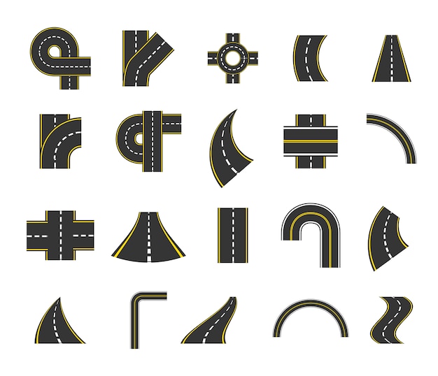 Free Vector isolated street icon set 