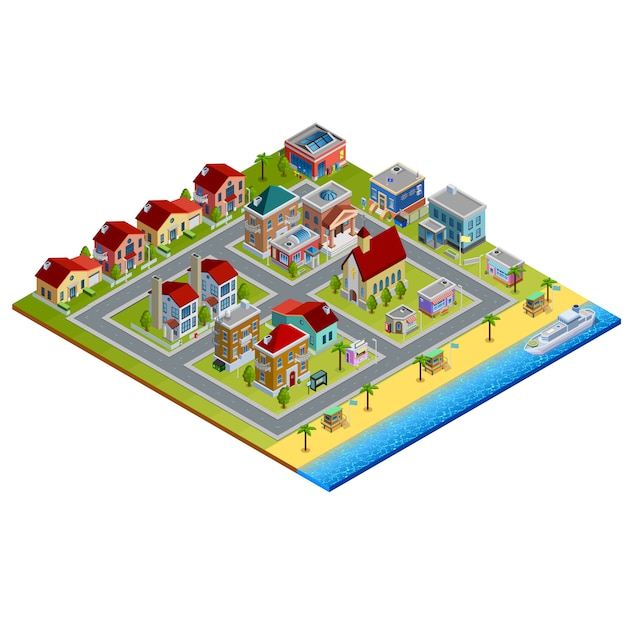 Free vector isometric city illustration