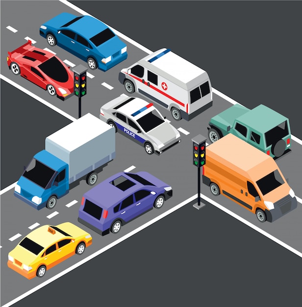 Isometric City Transport Template