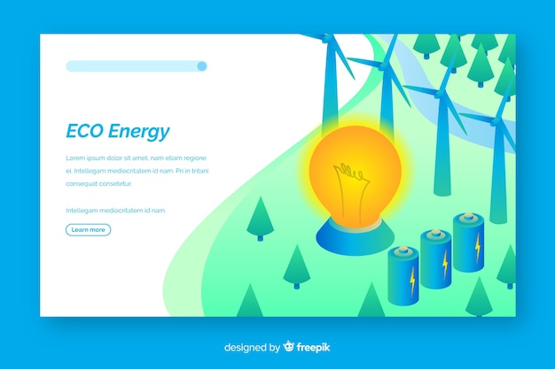 Isometric ecology landing page template