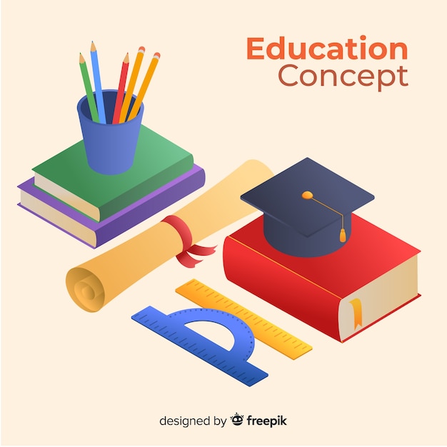 Free Vector isometric education background