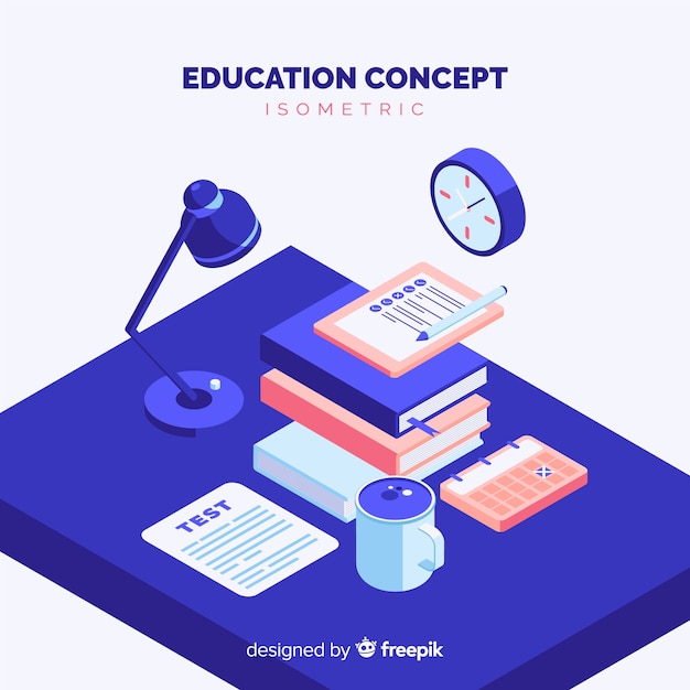 Free Vector isometric education concept background