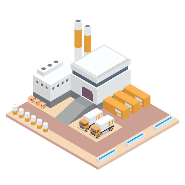 Free Vector isometric factory