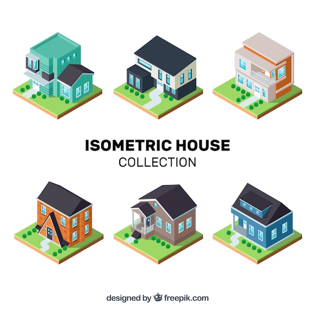 Free Vector isometric house collection