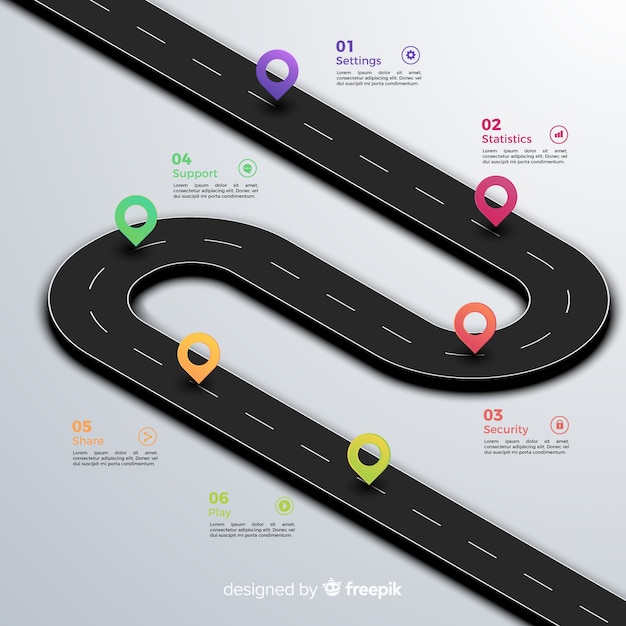 Free Vector isometric infographic timeline