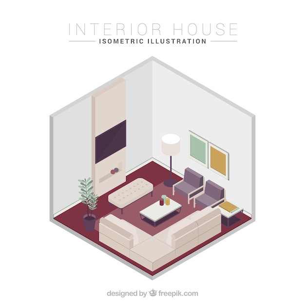 Free Vector isometric living room