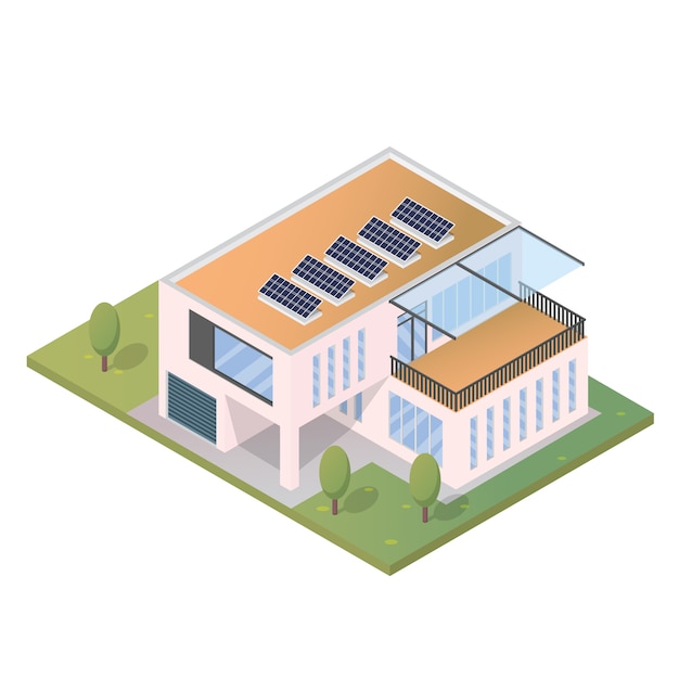 Free Vector isometric modern house