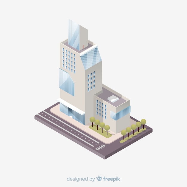 Free Vector isometric office building