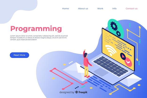 Isometric programming landing page template