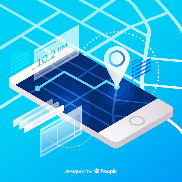 Isometric running mobile app infographic