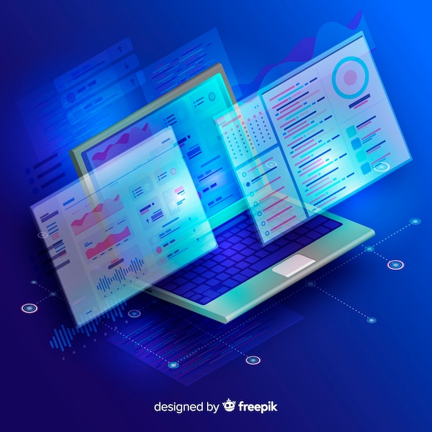 Free Vector isometric tecnology abstract background