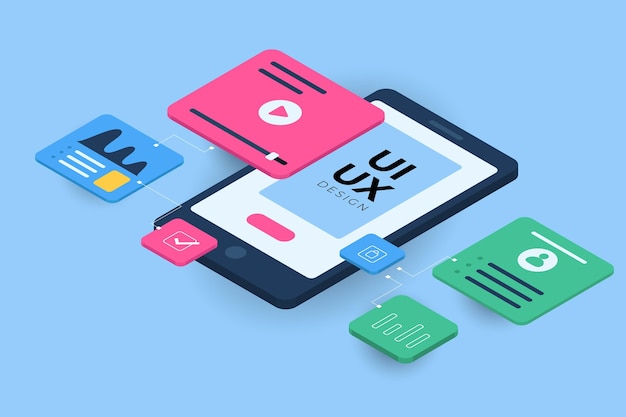 Free Vector isometric ui/ux background