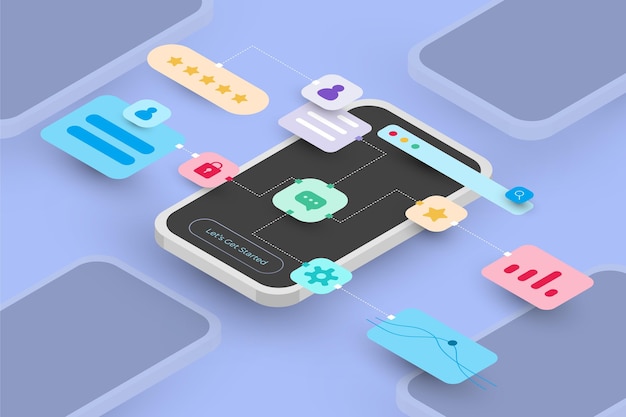 Free Vector isometric ui/ux background