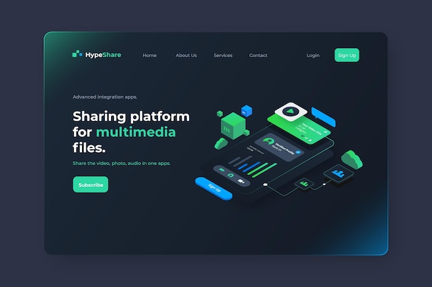 Free Vector isometric ui ux landing page