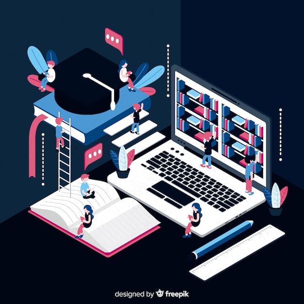 Free Vector isometric university background