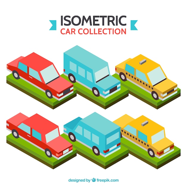 Free Vector isometric vehicle collection