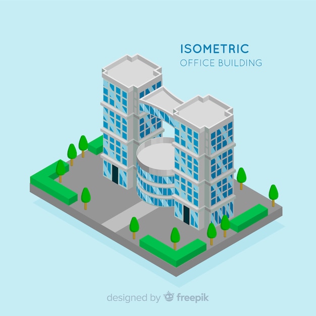 Free Vector isometric view of modern office building