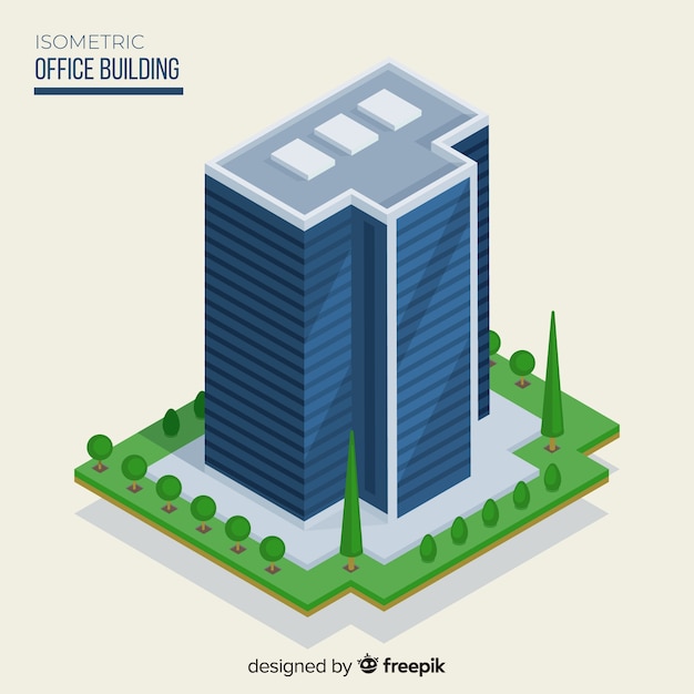 Free Vector isometric view of modern office building