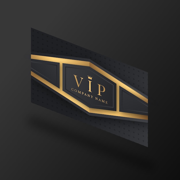 Free Vector isometric vip card with golden details