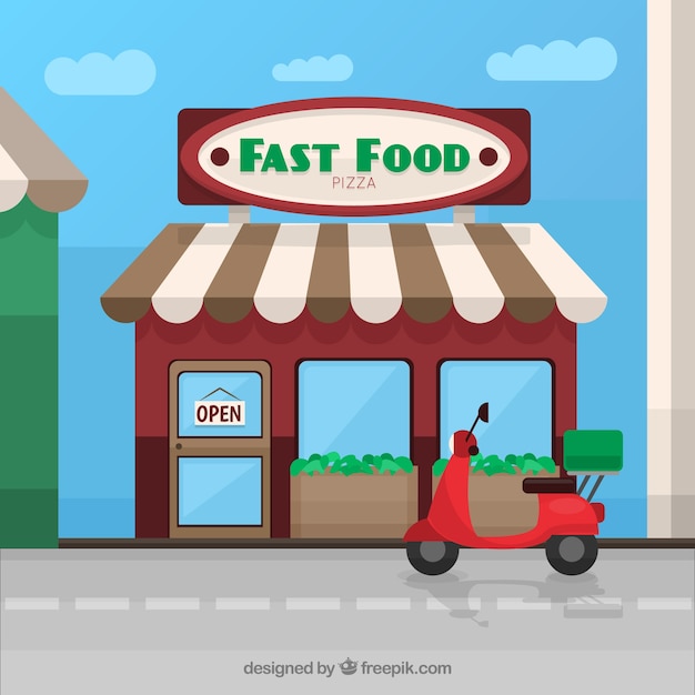 Free Vector italian fast food restaurant