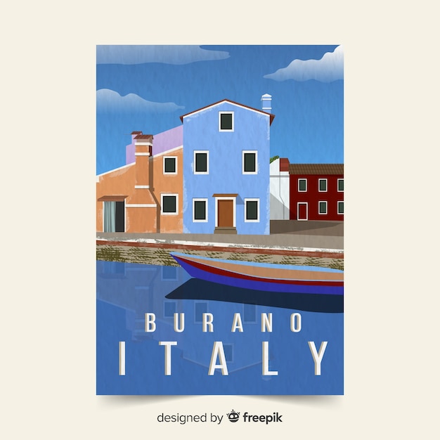 Free vector italy promotional poster template