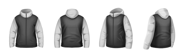 Free Vector jacket mockup realistic set